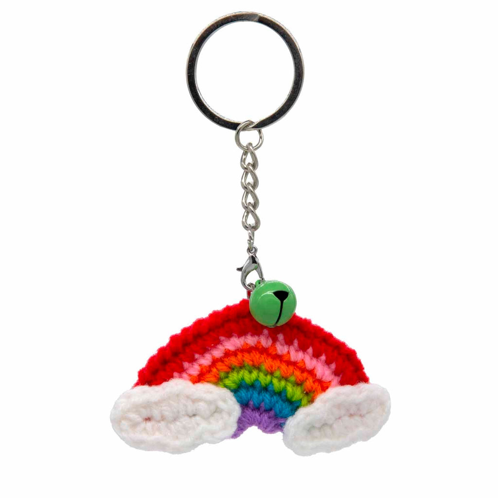 Rainbow Crochet Keyring