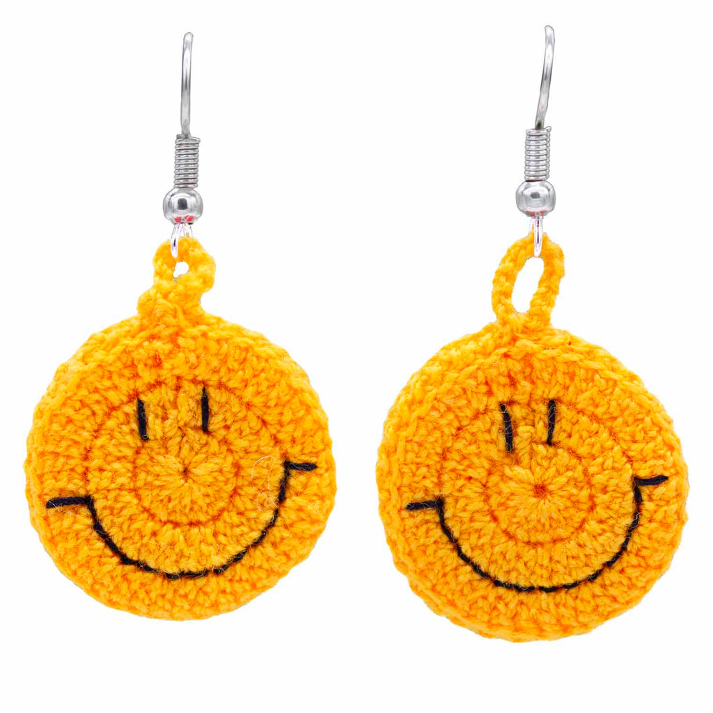 Smiley Face Crochet Earrings