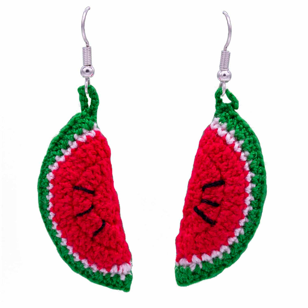 Watermelon Crochet Earrings