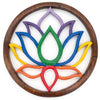 Painted Rainbow Lotus Plaque-Home Décor-Siesta Crafts