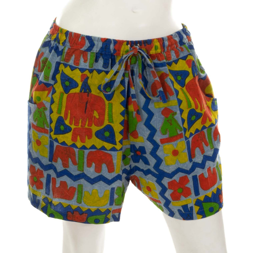 Abstract Elephant Shorts-Shorts-Siesta Crafts