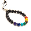 Lava Stone Chakra Bracelet-Bracelets & Wristbands-Siesta Crafts