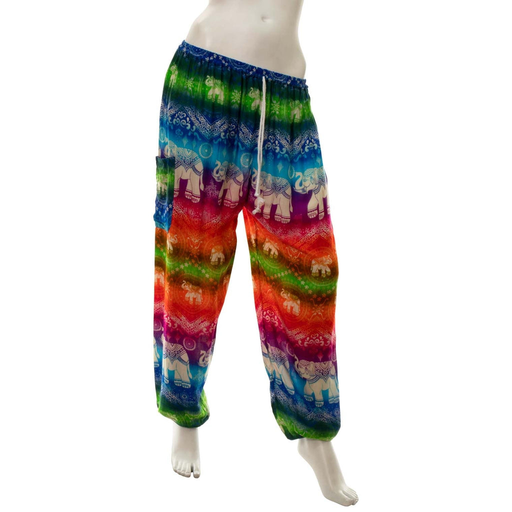 Drawstring Rainbow Elephant Trousers